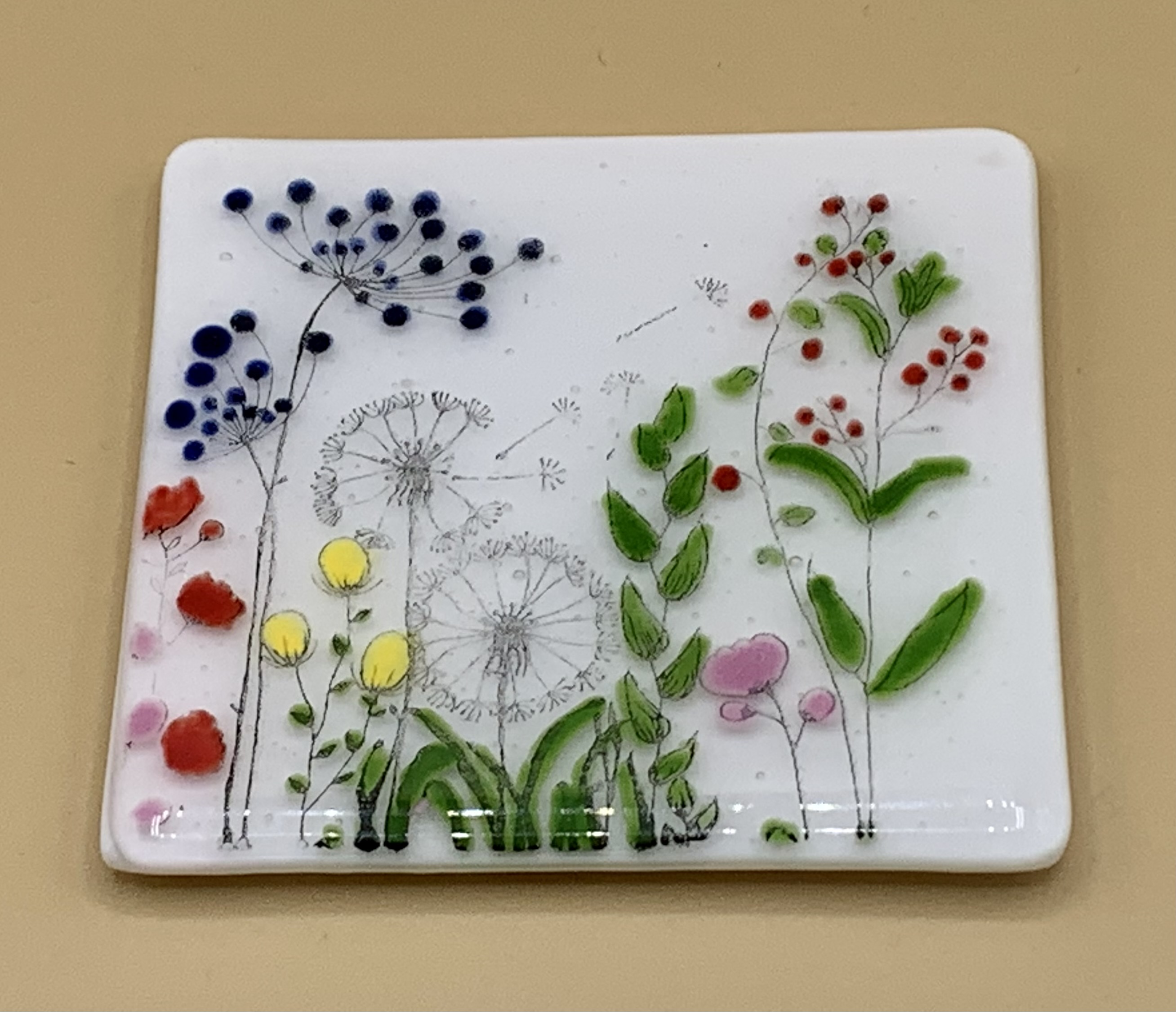 Fused Glass Flower Coaster