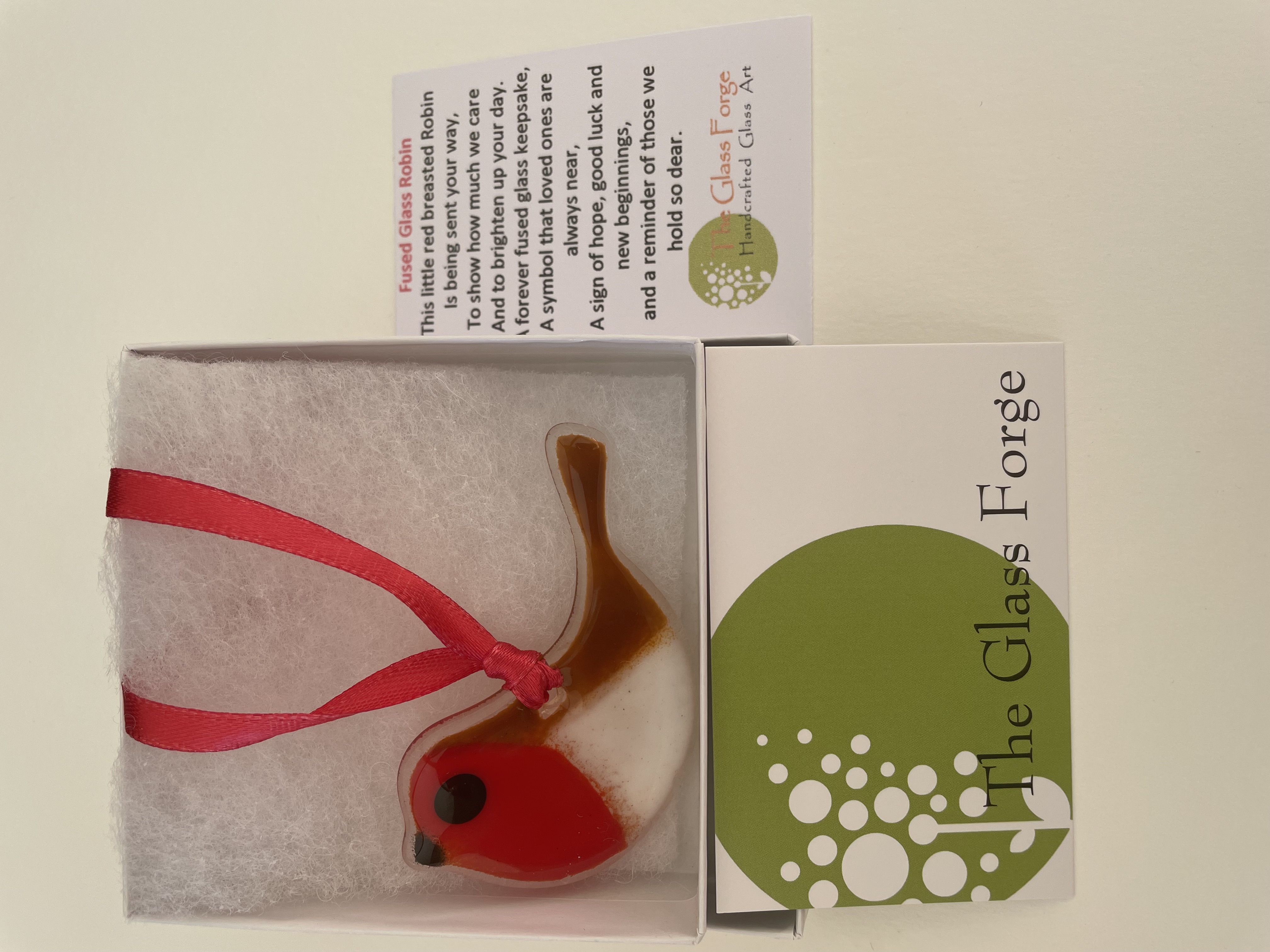 Fused Glass Robin Suncatcher