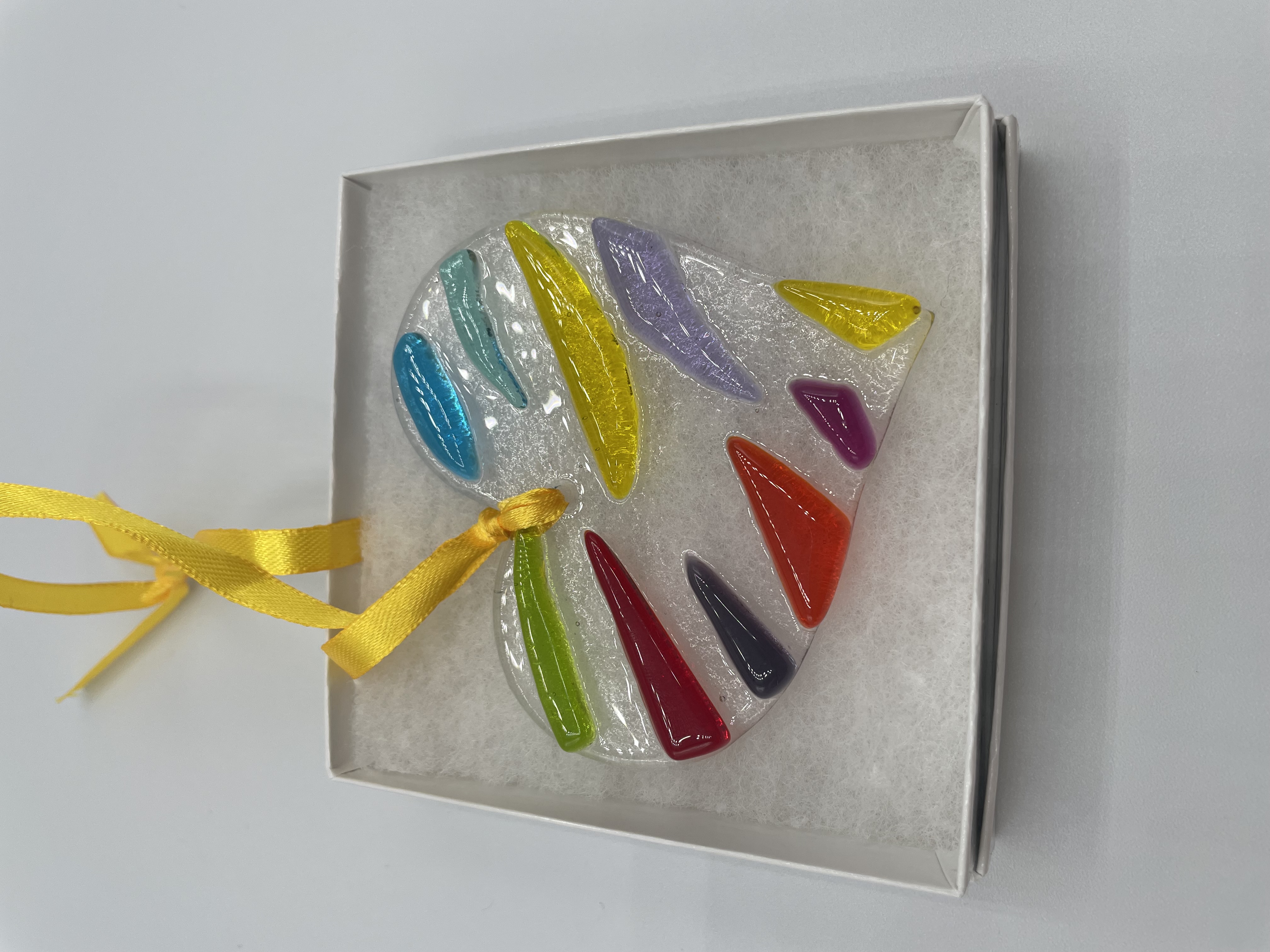 Fused Glass Heart Suncatcher