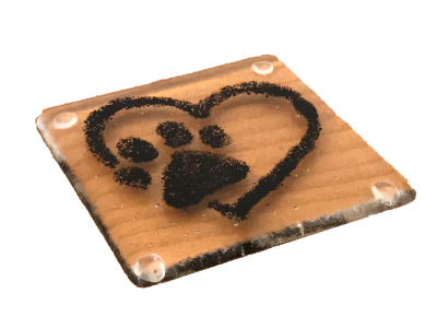 Fused Glass Dog Coaster